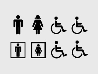 Gender and Accessibility Icons Set