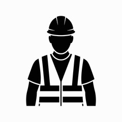 Construction Worker in Safety Gear Icon
