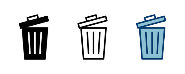 Trash icon vector isolated on white background. trash can icon. Delete icon vector