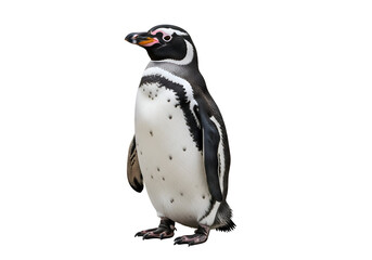 Obraz premium Close-up of a penguin against a black background.