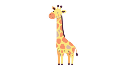 Obraz premium Giraffe Vector Illustration – Cute Cartoon Style Animal Drawing 