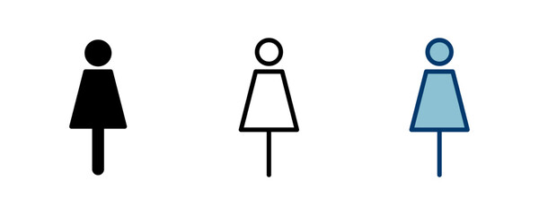 Female icon vector isolated on white background. woman icon vector