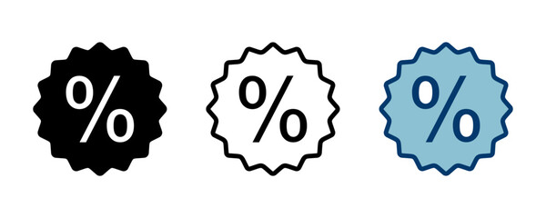 Discount icon vector isolated on white background. Discount tag icon.