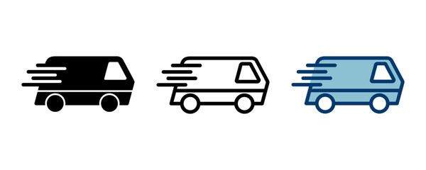 Delivery Icon vector isolated on white background. Fast Delivery Icon. Fast shipping delivery truck. Truck icon delivery
