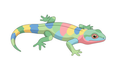 Obraz premium Colorful Gecko Vector Illustration 
