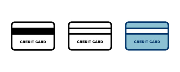 Credit card icon vector isolated on white background. Credit card payment icon vector