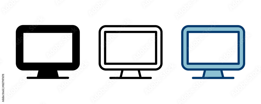 Poster computer icon vector isolated on white background. pc icon vector. computer monitor icon. flat pc sy