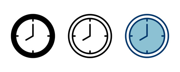 Clock icon vector isolated on white background. Time icon vector. Clock vector icon