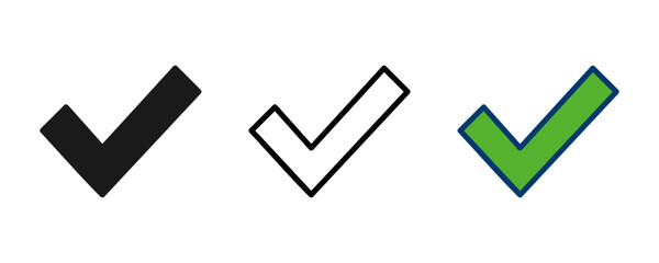 Check icon vector isolated on white background. check mark icon. check list button icon. Tick
