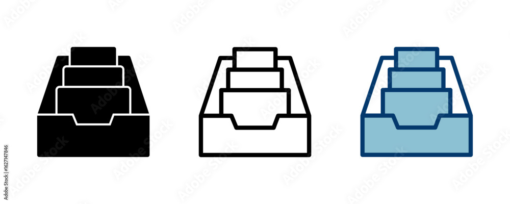 Poster archive folders icon vector isolated on white background. binders vector icon. archive storage icon.