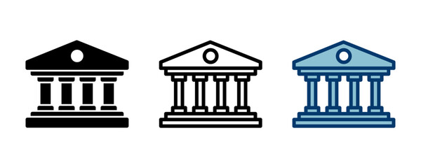 Bank icon vector isolated on white background. bank vector icon, museum, university