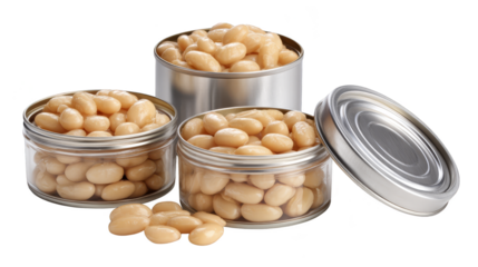 Closeup of a tin filled with peanuts, detailed view of the metallic container and roasted nuts