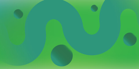 Creative abstract background with smooth light blue curves and round shapes over a green gradient. Perfect for modern design, web interfaces, posters, or branding visuals.