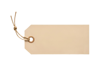 Plain cream colored tag with twine.