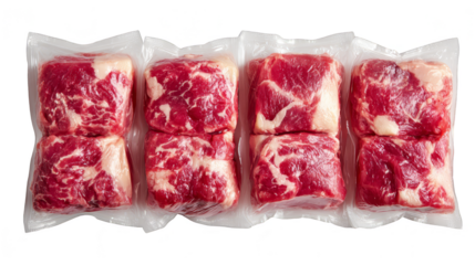 Fresh raw meat packaged in plastic bag for preservation and sale, a visual guide to safe handling storage