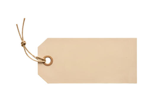 Plain cream colored tag with twine.