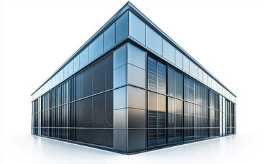 Vector illustration of a data center building featuring modern cooling systems and technical design isolated on white background PNG