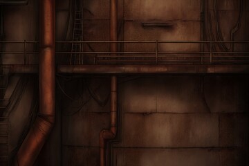 Industrial decay rusty pipes textured wall