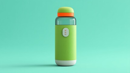 Clean 3D Pop Culture Render of a Digital Water Reminder Bottle
