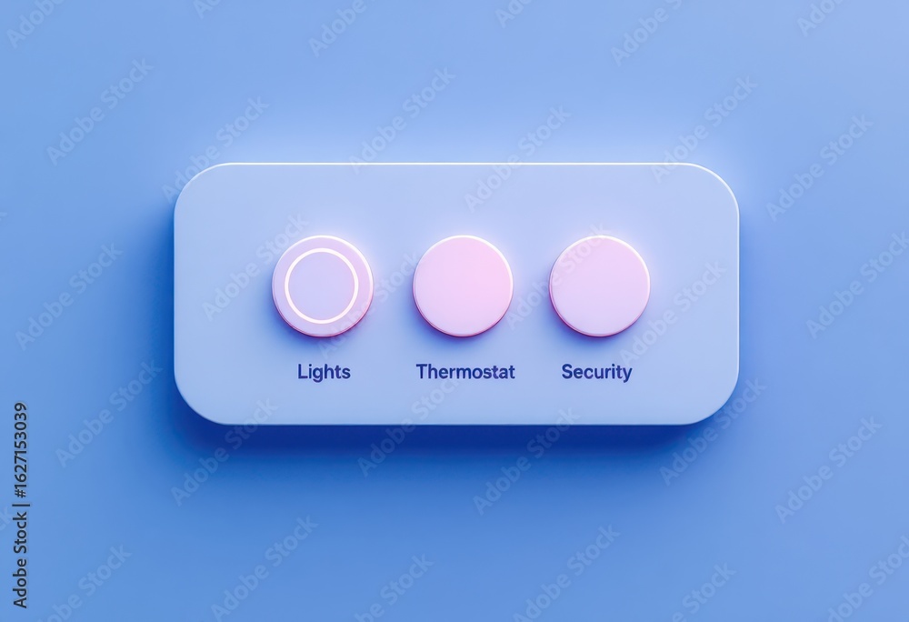 Poster a modern control panel with three distinct functions.