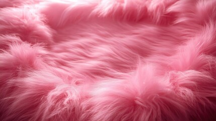 Close-up of soft, fluffy pink fur fabric conveying warmth and comfort with gentle textures and light reflections