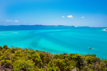 Whitehaven Beach is on Whitsunday Island. The beach is known for its crystal white silica sands and turquoise colored waters. Autralia, Dec 2019