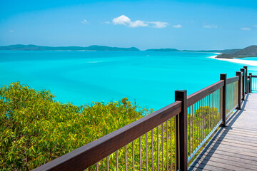 Viewpoint or Belvedere in Whitehaven Beach is on Whitsunday Island. The beach is known for its...