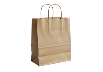 A brown paper shopping bag with handles.
