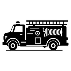 Fire truck icon – emergency response and firefighting vehicle symbol 