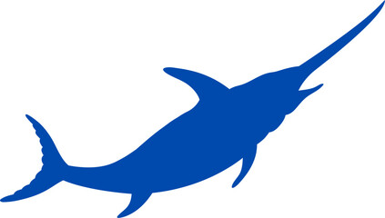 A narwhal swimming silhouette vector. narwhal the unicorn of the sea vector icon. Narwhal silhouette illustration, narwhal animal vector