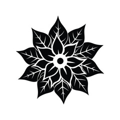 Christmas Poinsettia Silhouette Vector Design
