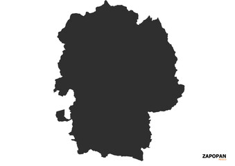 Obraz premium The Modern and Devout Silhouette Map of Zapopan, Mexico