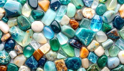 Colorful polished gemstones