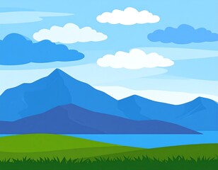 Peaceful mountain landscape with a lake