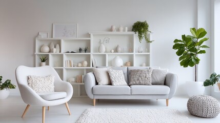 Light and airy living room with a modern aesthetic.
