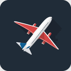 Naklejka premium Fly high with this dynamic airplane graphic! Travel the world with this modern, clean design perfect for aviation, tourism, and transportation projects