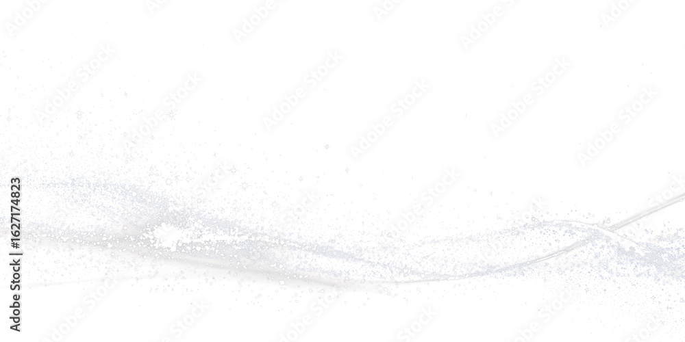 Poster abstract graphic wave of many glitters on transparent background. silver translucent wave. particles