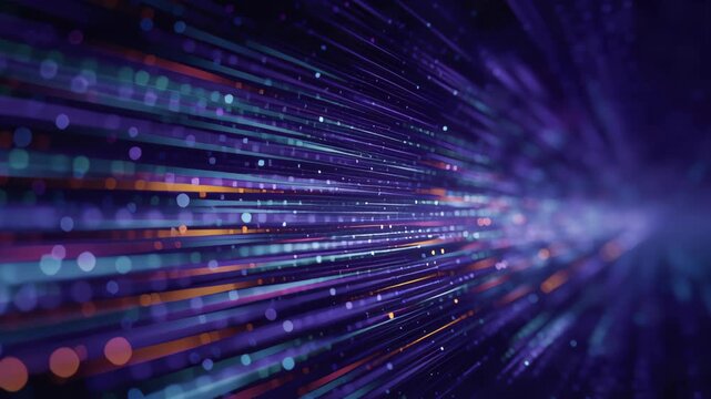 Colorful Abstract Lines Dynamic Visual Representation of Data Flow in Digital Technology, Showcasing Innovation in Cloud Environment