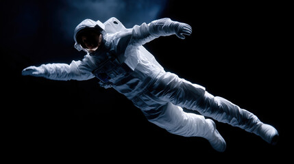 Obraz premium Astronaut floating weightlessly in space during a spacewalk exploration mission