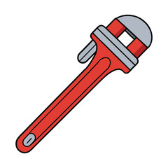 A pipe wrench is a heavy-duty tool with serrated jaws, designed to grip and turn pipes or fittings. Ideal for plumbing tasks, it offers strong leverage and secure hold.
