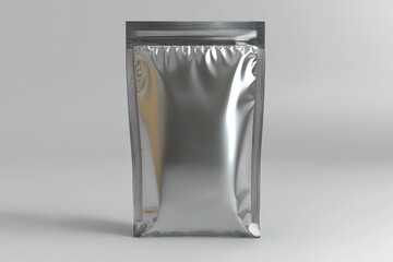 Metallic pouch packaging mockup.