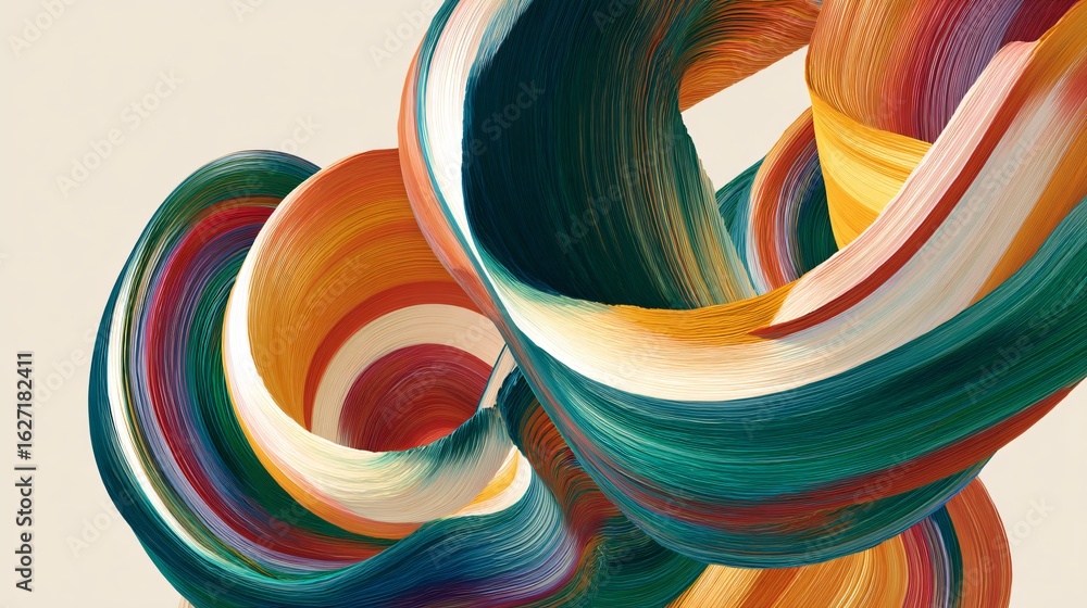 Poster abstract swirls of vibrant colors create a dynamic design.