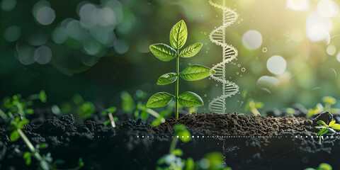Genetic Innovation in Agriculture, Sustainable Farming and Biotech, Plant DNA and Growth.