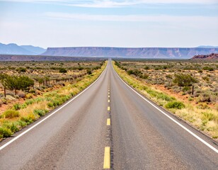 Straight road extending into the distance
