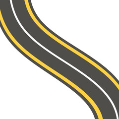 Set of highways and gray asphalt roads with footpaths and crossroads for city map elements. Includes street layouts indicating vehicle direction. Isolated on transparent PNG with copy space element