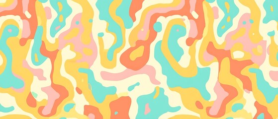 Abstract pastel color blob artistic pattern