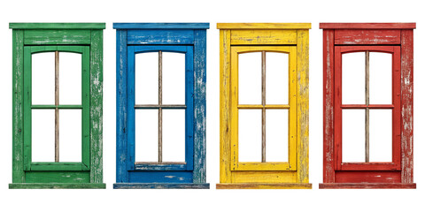 "Colorful Rustic Window Frames – Vintage Distressed Digital Art on Transparent Background"
"Weathered Multicolored Old Windows – Nostalgic Vintage Frames Digital Artwork PNG"