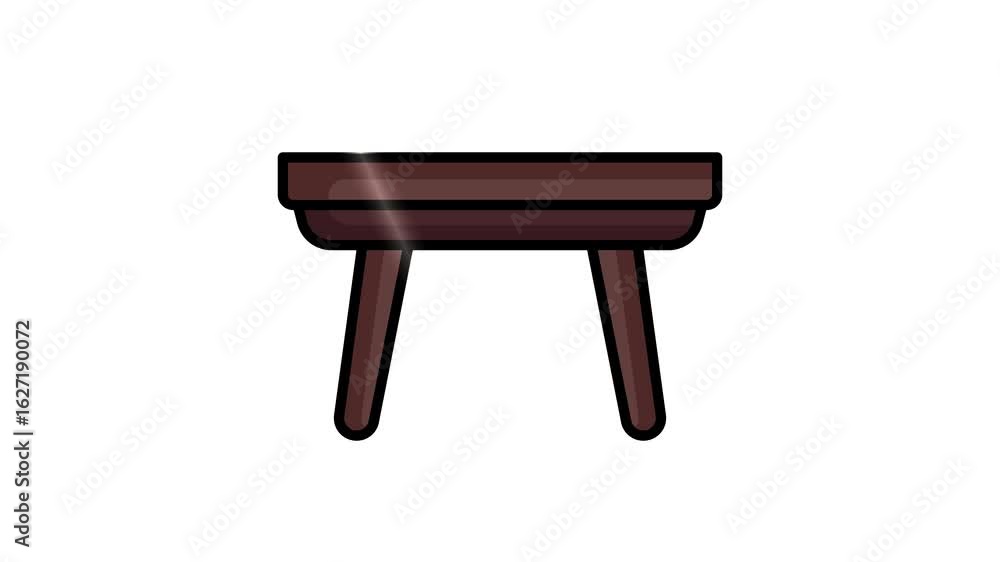 Poster table icon animated. animated icon related to furniture. suitable for user interface, provide visual