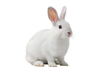 Fototapeta premium White rabbit against a black background.