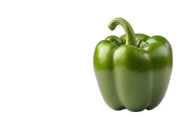 Vibrant Green Bell Pepper: A single, fresh, and vividly colored bell pepper commands attention, a visual feast of healthy ingredients ready to inspire culinary creativity and gastronomic delight.